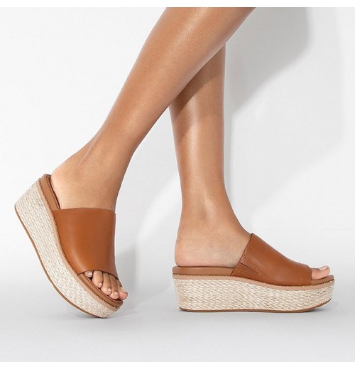 Sandal Wedges Slide Wedge Kulit Eloise Espadrille