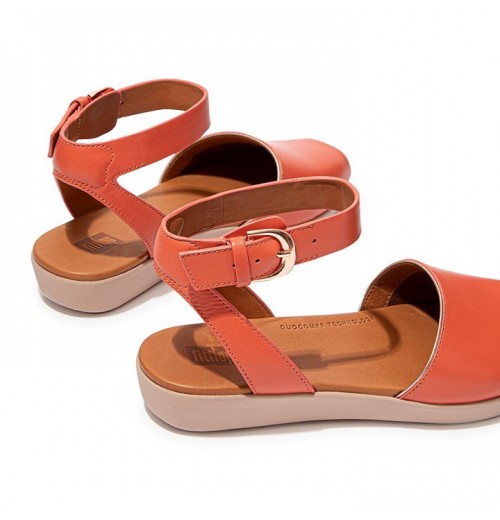 Sandal Tali Belakang Kulit Peep-Toe Cova Pop Binding