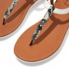 Sandal Tali Belakang Kulit Motif Ular Tia