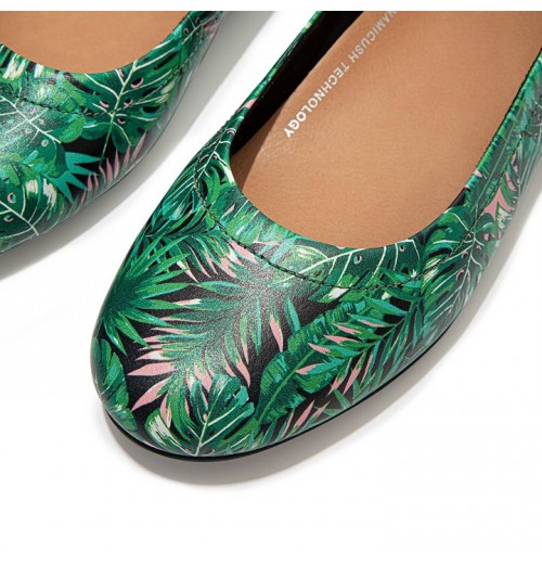 Flat Balet Kulit Lembut Allegro Jungle Print